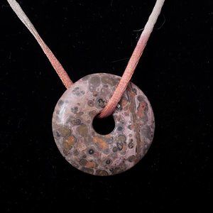 Orbicular Jasper Earth Colors Donut Pendant